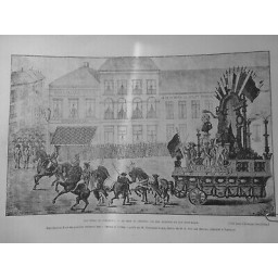 1889 IE CARNAVAL BELGIQUE FETES TURNHOUT CHAR GENERAL VAN DER MEERSCH