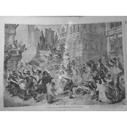 1860 MI CARNAVAL BELGIQUE ANVERS CROQUIS M.LEO VON ELLIOT