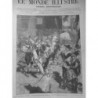 1879 CARNAVAL ESPAGNE MADRID DANSE BATONS DESSIN M.VIERGE