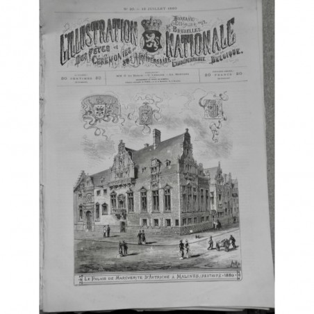 1880 IN PALAIS MARGUERITE D'AUTRICHE MALINES RESTAURATION FACADE TOITURE