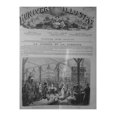 1872 CARNAVAL PARIS MI CAREME BAL BLANCHISSEUSES LAVOIR POPINCOURT