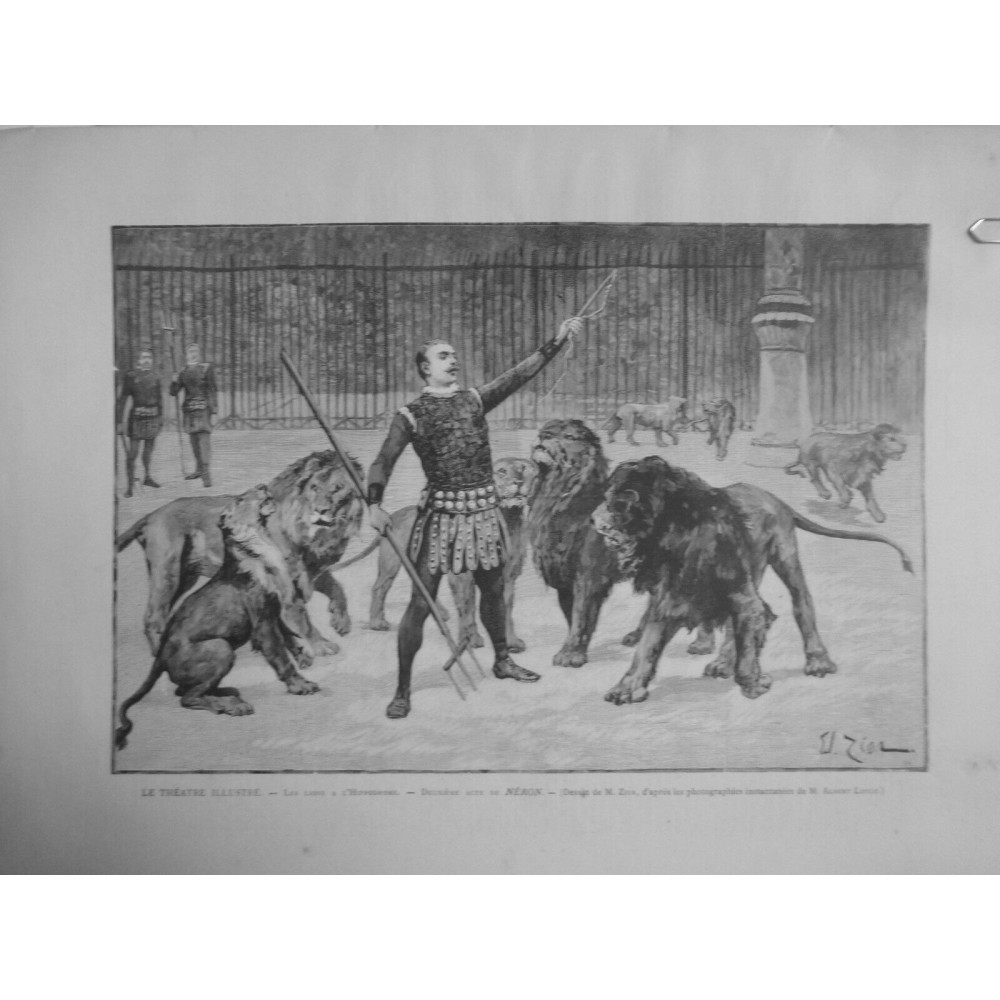 1891  MI LIONS HIPPODROME NERON DESSIN M. ZIER