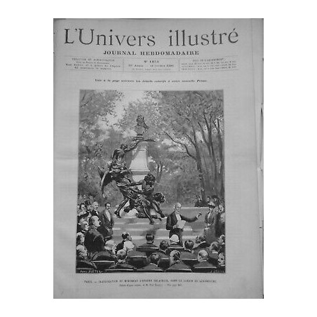 1890 INAUGURATION MONUMENT EUGENE DELACROIX JARDIN LUXEMBOURG DESSIN PAUL DESTEZ