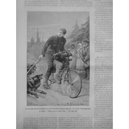 1890 UI VOYAGE BICYCLETTE LIEUTENANT GEORGE MARTOS SAINT PETERSBOURG PARIS