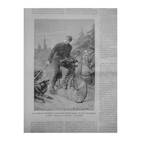 1890 UI VOYAGE BICYCLETTE LIEUTENANT GEORGE MARTOS SAINT PETERSBOURG PARIS