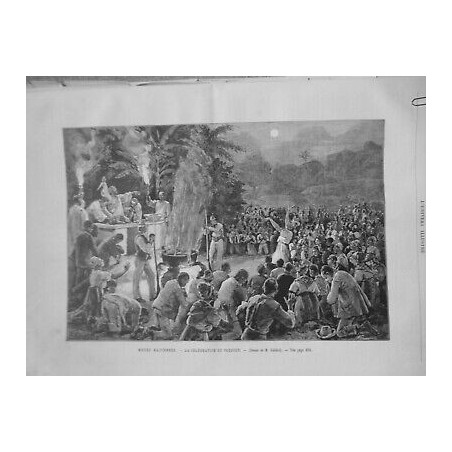 1890 UI MOEURS HAITIENNES CELEBRATION VAUDOUX DESSIN GUILLIOD