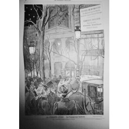 1891PANNEAU PUBLICITAIRE ELYSEE MONTMARTRE CONCERT GUILBERT FIACRE