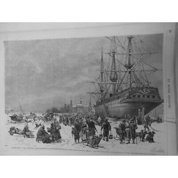 1871 BATEAU PRUSSE TEUTONIA HAMBOURG PRISONNIERS METZ