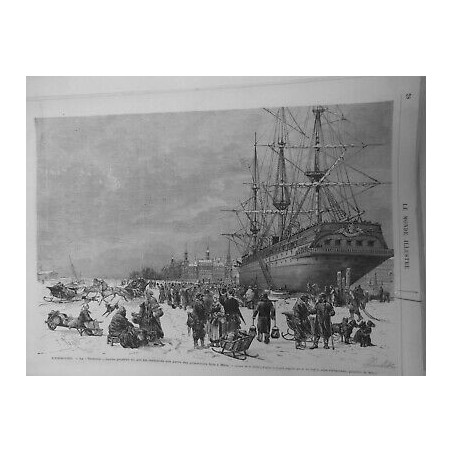 1871 BATEAU PRUSSE TEUTONIA HAMBOURG PRISONNIERS METZ