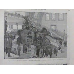 1889 FONTAINE BARTHOLDI DESTINEE BORDEAUX DESSIN M ORAZI