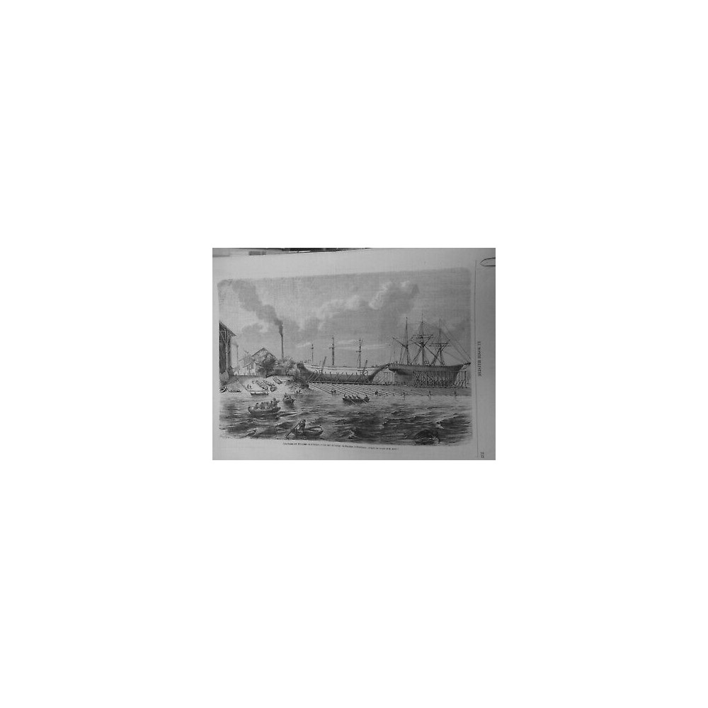 1864 BATEAU CHANTIERS OCEAN CALE HALAGE BACALAN BORDEAUX