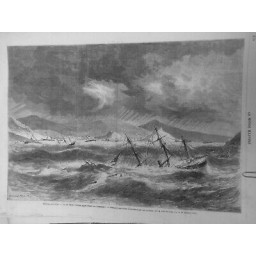 1867 BATEAU PETITES ANTILLES ST THOMAS CATASTROPHE NAUFRAGE CYCLONE