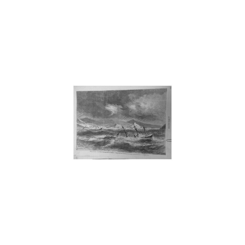 1867 BATEAU PETITES ANTILLES ST THOMAS CATASTROPHE NAUFRAGE CYCLONE