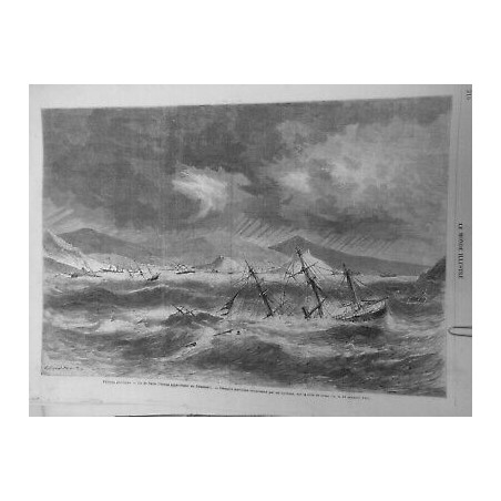 1867 BATEAU PETITES ANTILLES ST THOMAS CATASTROPHE NAUFRAGE CYCLONE