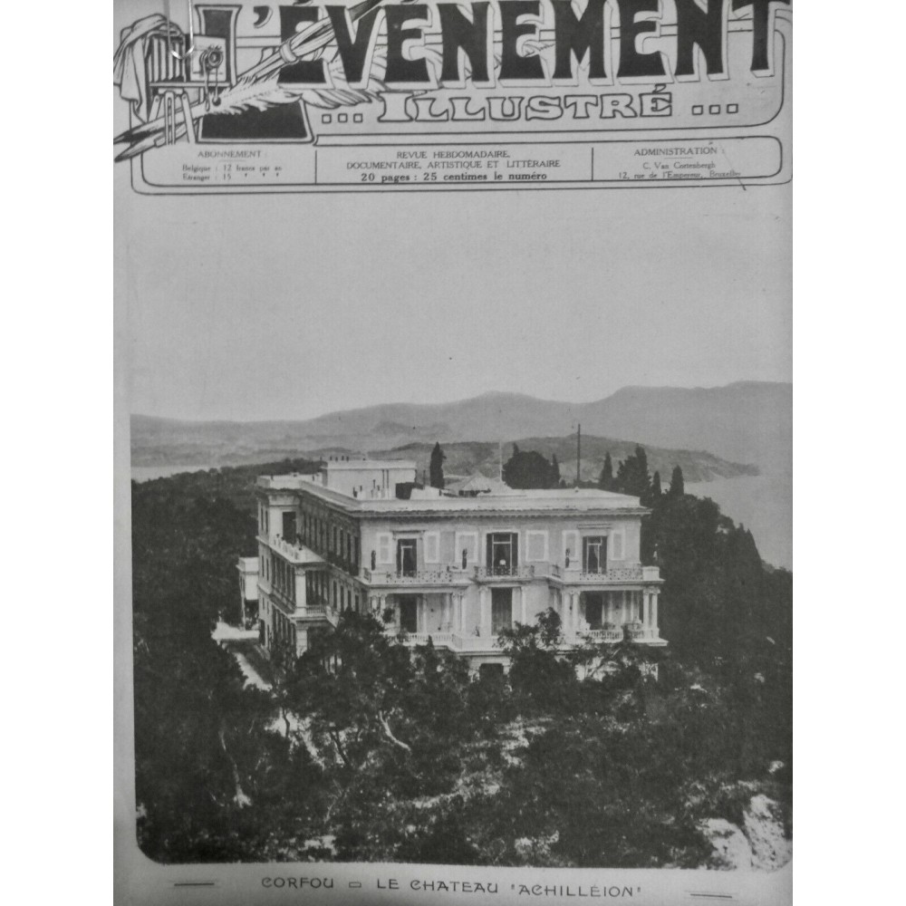 1916 EI GRECE CORFOU CHATEAU ACHILLEION PALAIS IMPERIALE