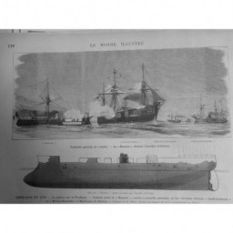 1880 MI GUERRE PACIFIQUE COMBAT HUASCAR ESCADRE CHILIENNE