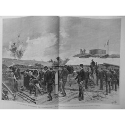 1888 I CHALONS CAMP MILITAIRE ARTILLERIE FORTERESSE CANON OBUS MELINITE