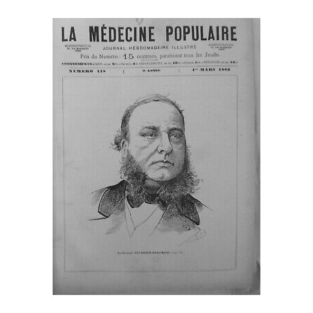 1883 DOCTEUR DUJARDIN-BEAUMETZ THERAPEUTE HYGIENISTE CHEF SEVICE HOPITAL COCHIN