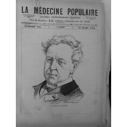 1883 MEDECINE PROFESSEUR JULES CLOQUET CHIRURGIEN ANATOMISTE ACADEMIE SCIENCES