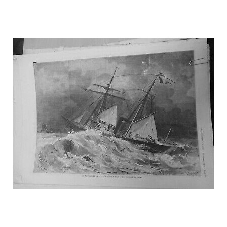 1874 BATEAU NAUFRAGE LA PLATA AVISO SOUFFLEUR RECHERCHE EPAVES