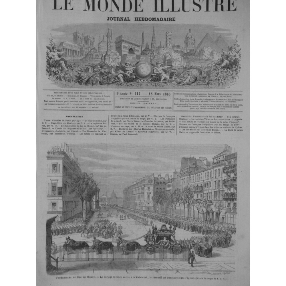 1865 MI FUNERAILLES DUC MORNY CORTEGE