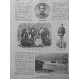 1888 I LAOS FRANCE SOLDATS PAVILLONS NOIRS CHINOIS SOUMISSION SIAMOIS