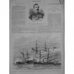 1865 MI DELSAUX LIEUTENANT COLONEL MARINE BATAILLE FLOTTES BRESIL PARAGUAY