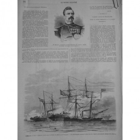 1865 MI DELSAUX LIEUTENANT COLONEL MARINE BATAILLE FLOTTES BRESIL PARAGUAY