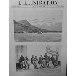 1888 I POLYNESIE NAVIRE TEAVAZOA ROI REINE RAIATEA TAHAA CONSEILLERS FEMMES