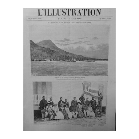 1888 I POLYNESIE NAVIRE TEAVAZOA ROI REINE RAIATEA TAHAA CONSEILLERS FEMMES