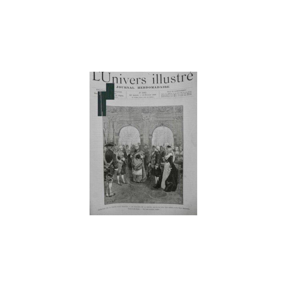 1895 UI THEATRE PORTE ST MARTIN COLLIER REINE DECOURCELLE PRETRE DESSIN DUNKI