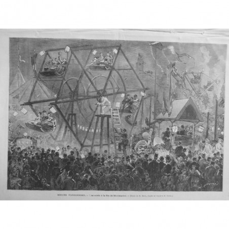 1874 MI SOIREE FETE MONTMARTRE DESSIN M. MORIN