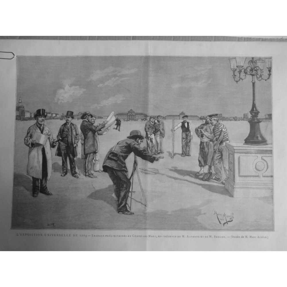 1886 MI EXPOSITION UNIVERSELLE TRAVAUX CHAMP MARS M.ALPHAND BERGER