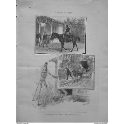 1891 MI7 POSTE DANS LES LANDES SERVICE POINTE SUD BASSIN ARCACHON FACTEUR RURAL