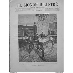 1891 MI10 PRESIDENT CARNOT SALON TRAVAIL PALAIS ELYSEE MARQUETERIE BIBLIOTHEQUE