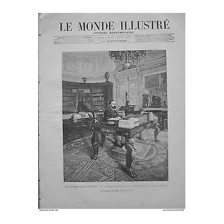 1891 MI10 PRESIDENT CARNOT SALON TRAVAIL PALAIS ELYSEE MARQUETERIE BIBLIOTHEQUE