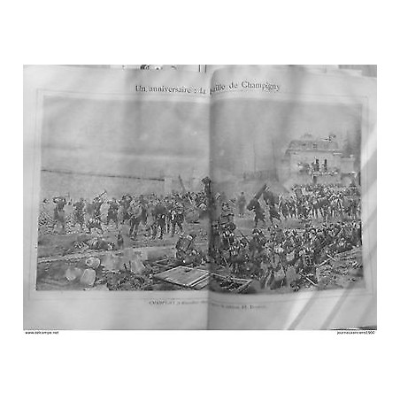 1889 LA12 TABLEAU DETAILLE ANNIVERSAIRE BATAILLE CHAMPIGNY TROCHU COMTE DHERISON