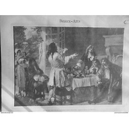 1889 LA10 BEAUX ARTS TABLEAU MELINGUE LE DINER D'AUTEUIL BOILEAU CHEZ MOLIERE