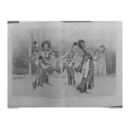 1889 I6/7 MUSIQUE INSTRUMENT TRADITIONNEL JAVA HANG KLONG DANSEUSE BAYADERE