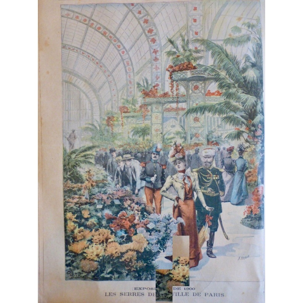 1900 PP EXPOSITION PARIS SERRES PLANTE EXOTIQUE FLEUR AROME PROMENADE