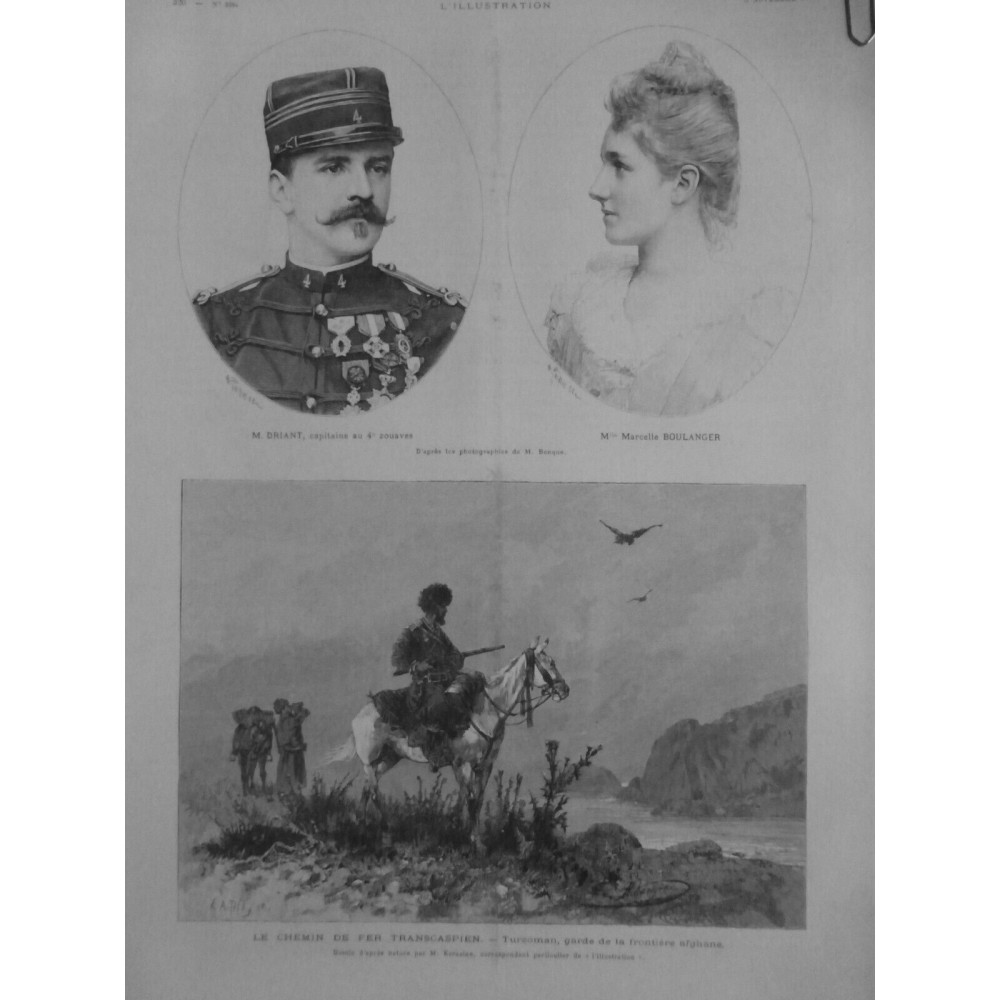 1888 I  CHEMIN FER TRANSCAPIEN M BRIANT CAPITAINE ZOUAVES MARCELLE BOULANGER