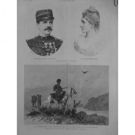 1888 I  CHEMIN FER TRANSCAPIEN M BRIANT CAPITAINE ZOUAVES MARCELLE BOULANGER