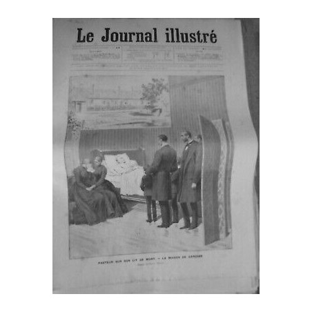 1895 PASTEUR LIT MORT MAISON GARCHES DESSIN HENRI MEYER