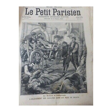 1896 MASSACRES CONSTANTINOPLE ENLEVEMENT CADAVRES RUES GALATA