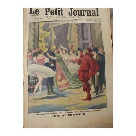 1914 THEATRES PARISIENS TRADITION 1ER JANVIER BAISER POMPIER