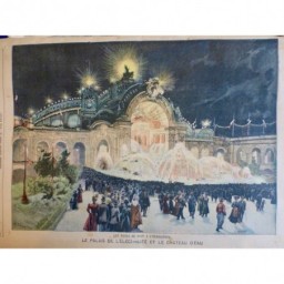 1900 PP EXPOSITION FETE NOCTURNE PALAIS ELECTRICITE CHATEAU D EAU LUMIERE