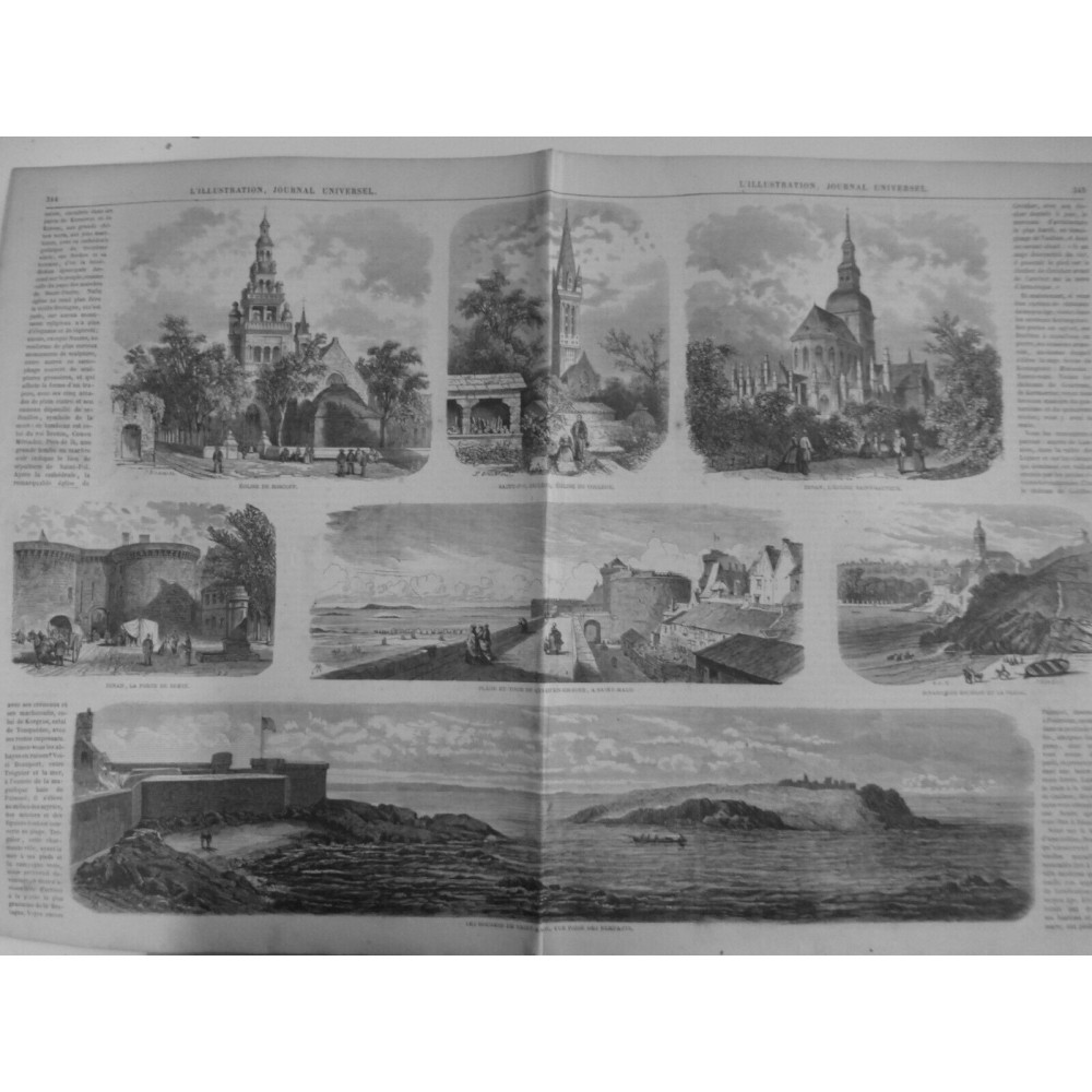 1865 I ROCHERS SAINT MALO EGLISE ROSCOFF DINAN PORTE BREST