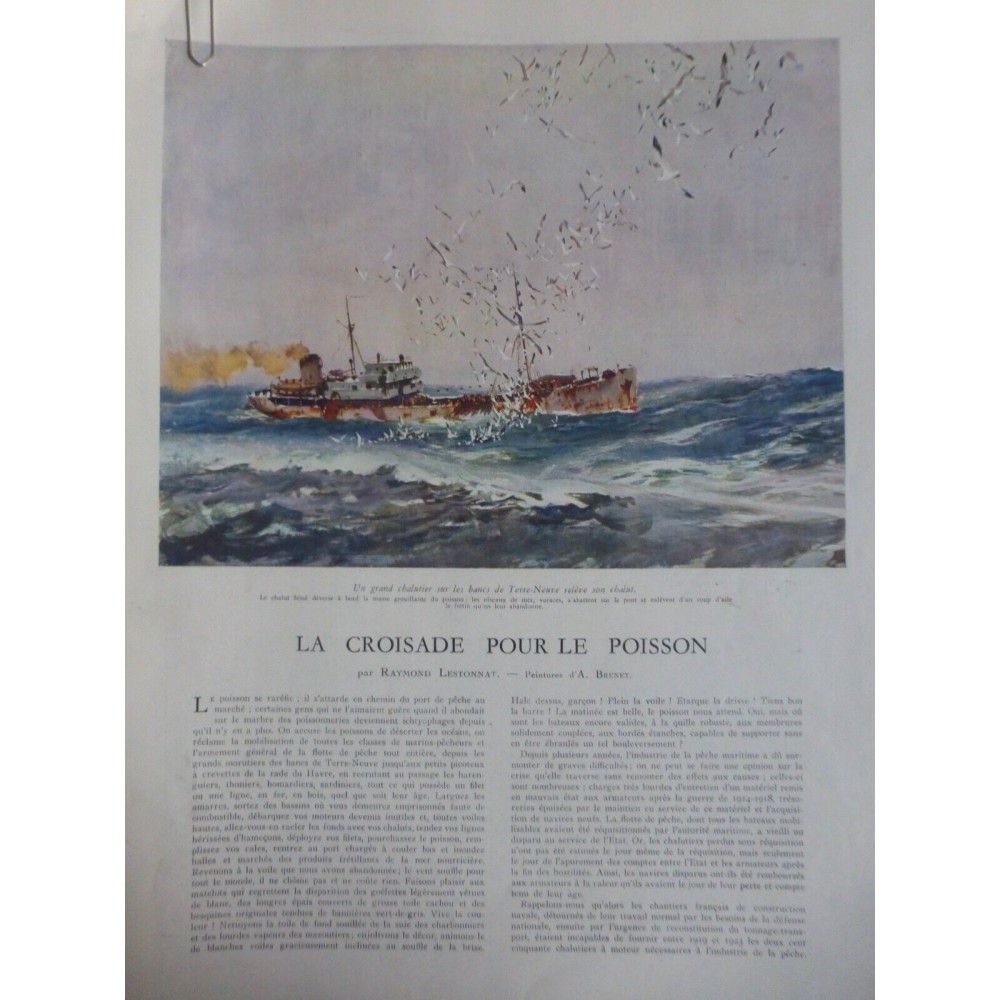 1941 I CROISADE POISSON CHALUTIER TERRE NEUVE