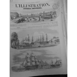 1854 I BATEAUX ESCADRE FRANCE BALTIQUE PORT KIEL