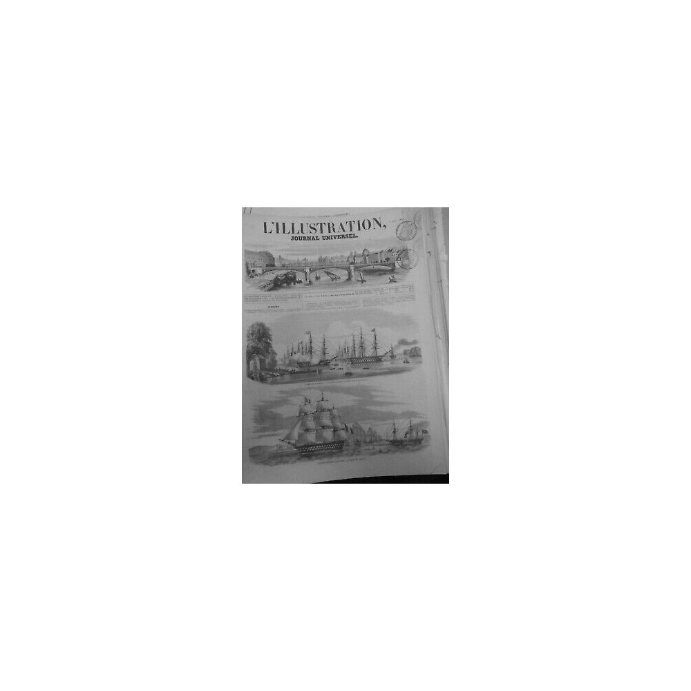 1854 I BATEAUX ESCADRE FRANCE BALTIQUE PORT KIEL